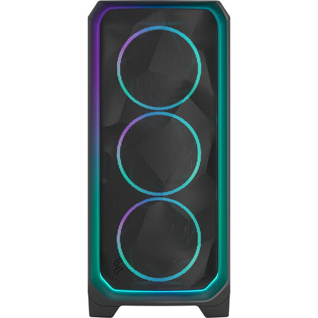 Konstrukcja fraktalna meshify 3 ambient pro rgb obudowa midi tower (czarna | 2x usb-a | 1x usb-c | rgb | szkło hartowane)