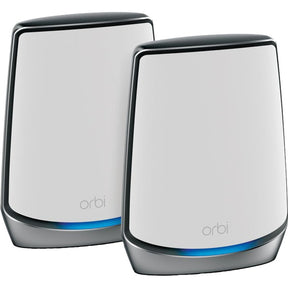 System Netgear Orbi Wi-Fi 6 (rbk852) router siatkowy ax6000 (biały srebrny, 1x router (rbr850), 1x satelita (rbs850), zasięg do 350 m²)
