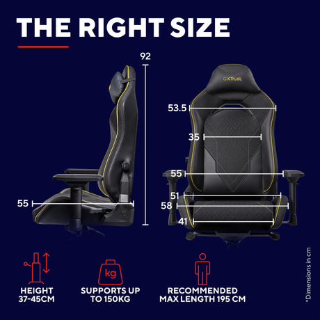 Wygodny fotel do gier Trust GXT 721 Ruya Pro Premium (czarno-żółty)