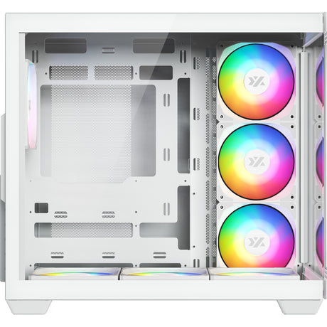Xyz pc gear tesseract x obudowa midi tower (biała | 2x USB-A | 1x USB-C | szkło hartowane)