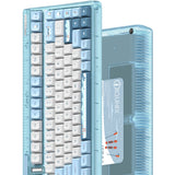 Bezprzewodowa klawiatura mechaniczna Iqunix og80 wintertide (jasnoniebieski, układ amerykański (qwerty), wiśniowy mx czerwony, 80% (tkl), diody led rgb, możliwość wymiany podczas pracy, pbt, 2,4 GHz | bluetooth 5.1 | usb-c)
