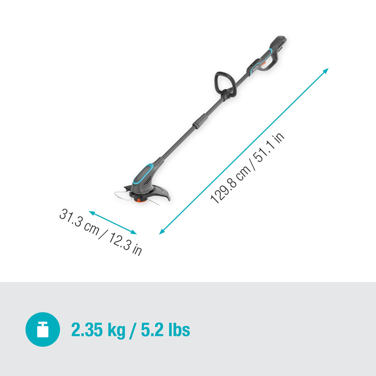 Podkaszarka do trawy Gardena powertrim 30 18 V (szary turkus, akumulator i ładowarka nie wchodzą w skład zestawu)
