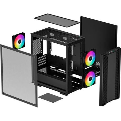 Obudowa mini tower Deepcool CC360 ARGB (czarna | 2x USB-A | RGB | szkło hartowane)