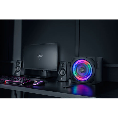 Trust GXT 629 Tytan Zestaw głośników 2.1 z podświetleniem RGB Głośnik do komputera (czarny)