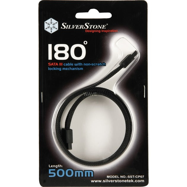 Kabel Silverstone sata iii 50cm (czarny, 6gb s, cp07)