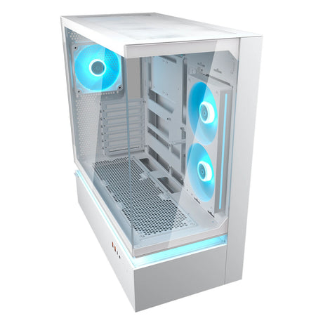 Obudowa midi tower Cougar cfv235 (biała | 2x USB-A | 1x USB-C | RGB | szkło hartowane)