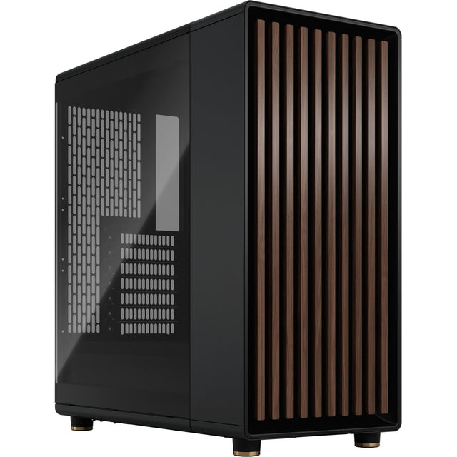 Obudowa North Midi Tower o konstrukcji fraktalnej (kolor czarnego drewna | 2x USB-A | 1x USB-C | szkło hartowane)