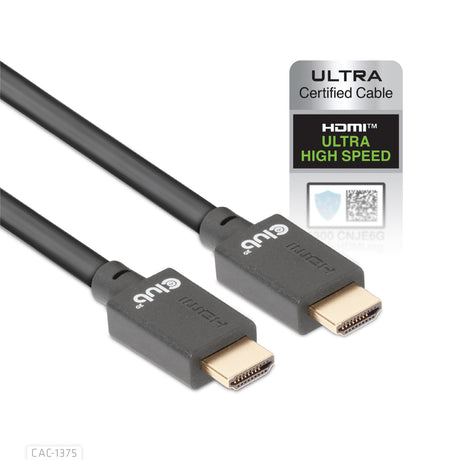 Certyfikat Club 3D ultra high speed HDMI 2.1 kabel męsko-męski (czarny, 5 metrów, 4K 120 Hz, 8K 60 Hz, 48 Gb/s)