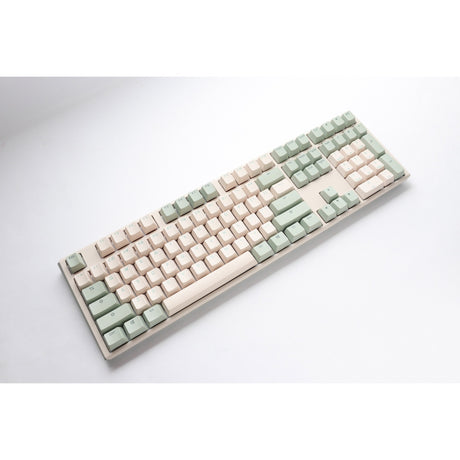 Ducky one 3 matcha, klawiatura (kremowa zieleń, układ us, wiśniowy mx brązowy, pbt double shot, hot swap)
