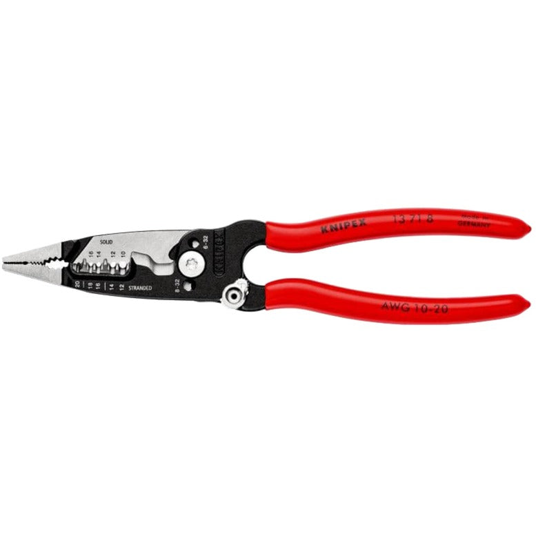 Wielofunkcyjne szczypce do ściągania izolacji Knipex | dla elektryka | amerykańska modelka | powlekane tworzywem sztucznym - 13 71 8