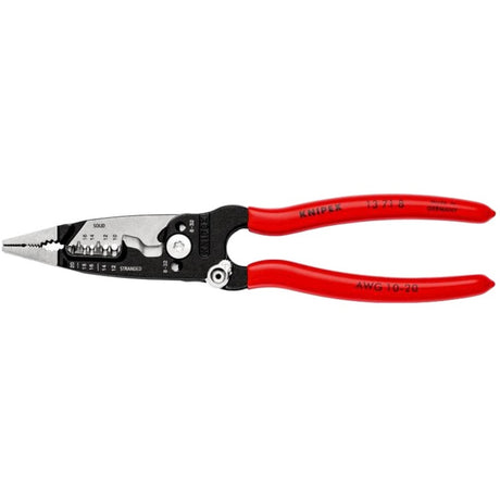 Wielofunkcyjne szczypce do ściągania izolacji Knipex | dla elektryka | amerykańska modelka | powlekane tworzywem sztucznym - 13 71 8