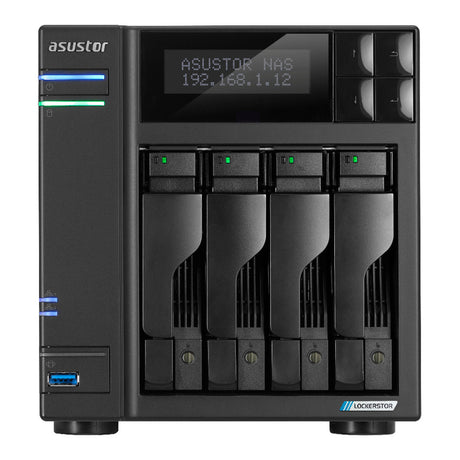 Asustor lockerstor 4 gen2+ as6704t v2 nas (czarny, 2x 5G LAN, HDMI, USB)