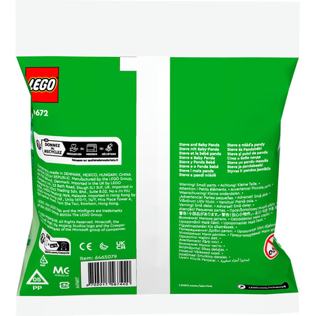 Lego Minecraft - zabawki konstrukcyjne Steve'a i małej pandy (30672)