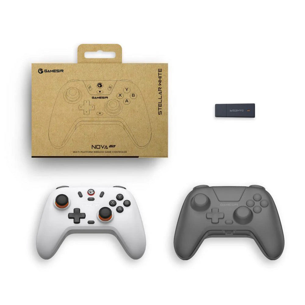 Wieloplatformowy kontroler Gamesir Nova Lite (biały, PC, Steam, Android, iOS, Switch, Bluetooth 2,4 GHz USB)