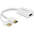 Delock adapter hdmi-a (męski) > displayport 1.2 (żeński) (biały, 0,245 m)