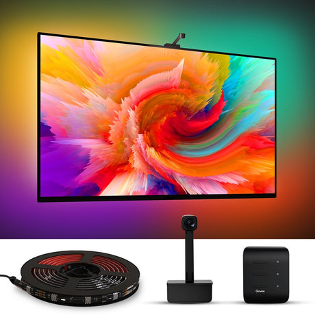 Govee H6199 DreamView T1 Nastrojowe oświetlenie podświetlenia telewizora (5 metrów, RGBIC, WiFi, Bluetooth, dla telewizorów 75 - 85 cali)