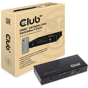 Adapter 4-portowy Club 3D HDMI 2.0 UHD Switchbox (czarny, CSV-1370)