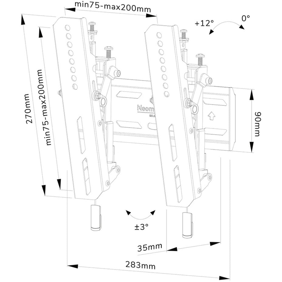 Neomounts wybierz uchwyt ścienny do telewizora wl35s-850bl12 (czarny)