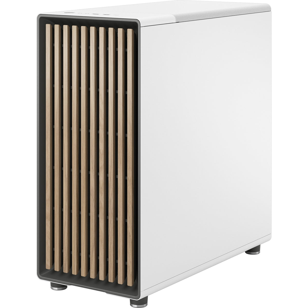 Obudowa Midi Tower o konstrukcji fraktalnej (biały kolor drewna | 2x USB-A | 1x USB-C | szkło hartowane)