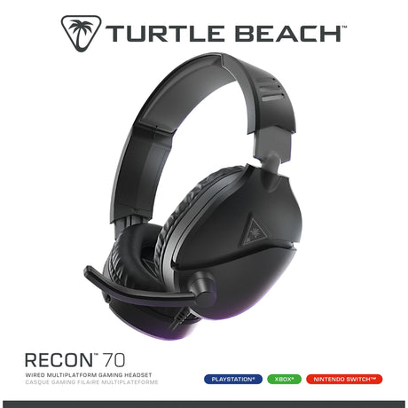 Zestaw słuchawkowy do gier nausznych Turtle Beach Ear Force Recon 70p (2024) (czarny, PS4, PS5, Xbox Series X|s, Xbox One, Switch, PC, Mobile)