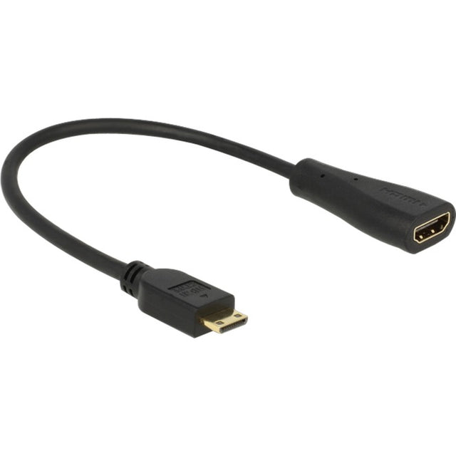 Delock adapter mini HDMI C > HDMI A (czarny, 0,23 m)