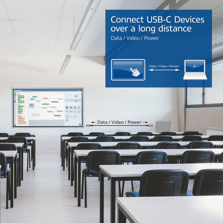 Aktywny kabel optyczny (AOC) USB-C 3.2 gen2 (AOC) (szary czarny, 5 metrów)