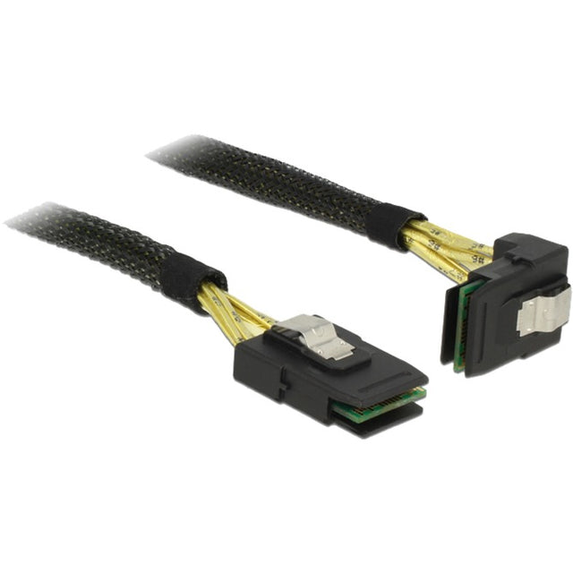 Delock mini sas sff-8087 > mini sas sff-8087 kątowy, kabel 1m (czarny, 83642)