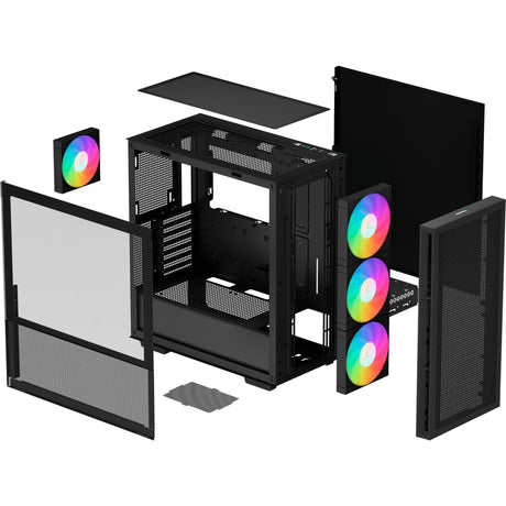Obudowa Deepcool CH560 MIDI Tower (czarna | 1x USB-A | 1x USB-C | RGB | okienko)