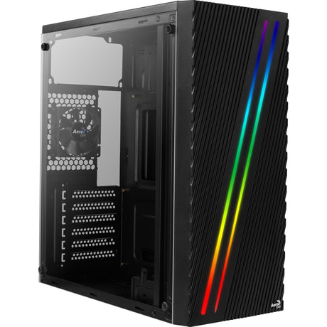 Obudowa midi tower Aerocool Streas (czarna | 3x USB-A | RGB | okienko)