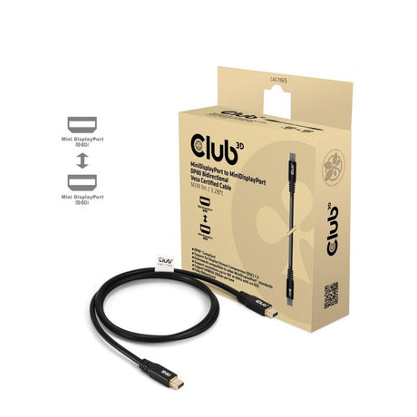 Dwukierunkowy kabel Club 3D Mini DisplayPort do Mini DisplayPort DP80 (czarny, 1 metr, certyfikat Vesa)