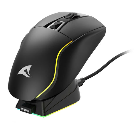 Mysz do gier Sharkoon Skiller sgm50w (czarna, 400 - 6400 dpi, diody rgb)