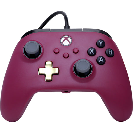 Kontroler przewodowy Powera Advantage Plus do konsoli Xbox Series X|s – Ruby (ciemnoczerwony, Xbox Series X|s, Xbox One, PC)