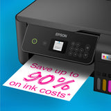 Wielofunkcyjna drukarka Wi-Fi Epson Ecotank ET-2870 A4 ze zbiornikiem atramentu Uniwersalna drukarka atramentowa (czarna, skanowanie, kopiowanie, zapas atramentu na okres do 3 lat)