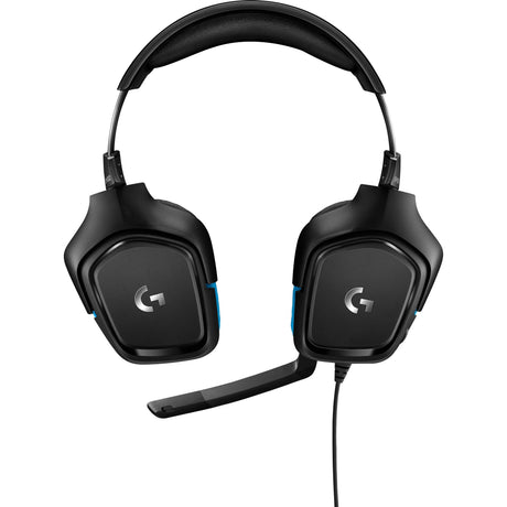 Przewodowy nauszny zestaw słuchawkowy do gier Logitech G432 7.1 z dźwiękiem przestrzennym (czarny niebieski, PC, Playstation 4, Playstation 5, Xbox One, Xbox Series X|S, Nintendo Switch)