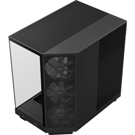 Obudowa midi tower Nzxt h6 flow rgb (czarna | 2x usb-a | 1x usb-c | rgb | szkło hartowane)