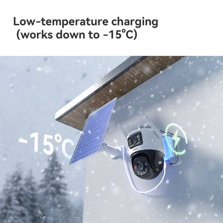 Kamera zewnętrzna Imou Aov z podwójnym obiektywem 5mp+5mp (biała, 3k, 4G LTE, WiFi 6, panel słoneczny)