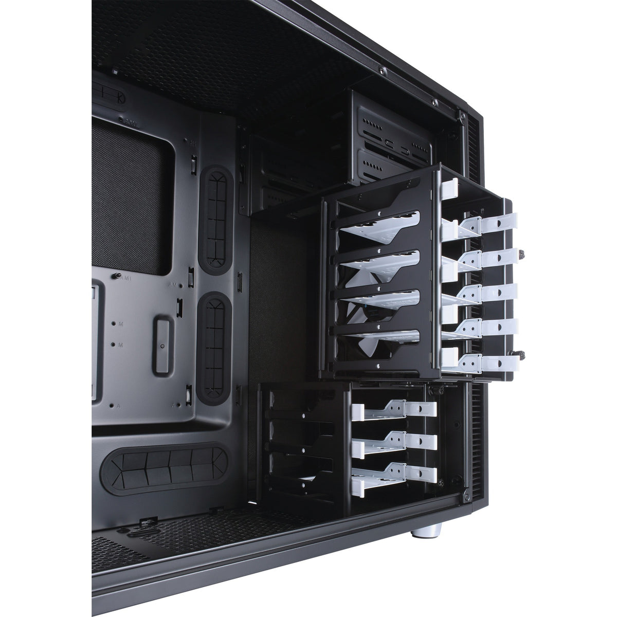 Konstrukcja fraktalna definiuje obudowę midi tower r5 (czarna | 4x usb-a)