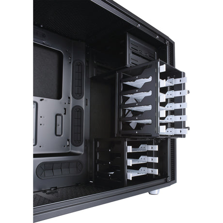 Konstrukcja fraktalna definiuje obudowę midi tower r5 (czarna | 4x usb-a)
