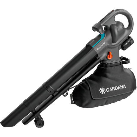 Odkurzacz Gardena - dmuchawa powerjet zbierająca odkurzacz do liści dmuchawa do liści (szary czarny, akumulator 18v p4a i ładowarka w zestawie)