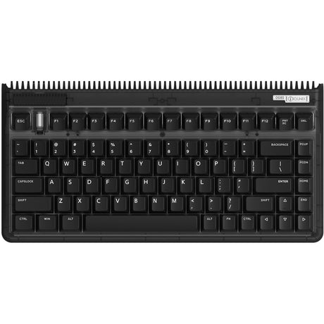 Bezprzewodowa klawiatura mechaniczna Iqunix og80 ciemna strona (czarna, układ amerykański (qwerty), gateron brązowy, 80% (tkl), diody rgb, możliwość wymiany podczas pracy, pbt, 2,4 ghz | bluetooth 5.1 | usb-c)