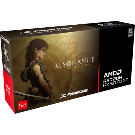 Powercolor radeon rx 9070 xt hellhound 16gb gddr6 resonance edition grafische kaart (rdna4, gddr6, 3x displayport, 1x hdmi)