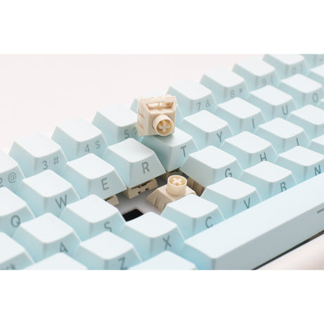 Ducky Projectd Tinker 65 - edycja pom z qmk przez mechaniczną klawiaturę rgb (jasnoniebieski, układ us (qwerty), kailh box cream pro, 65%, diody rgb, double-shot pbt, pom z możliwością wymiany podczas pracy, mocowanie uszczelki)
