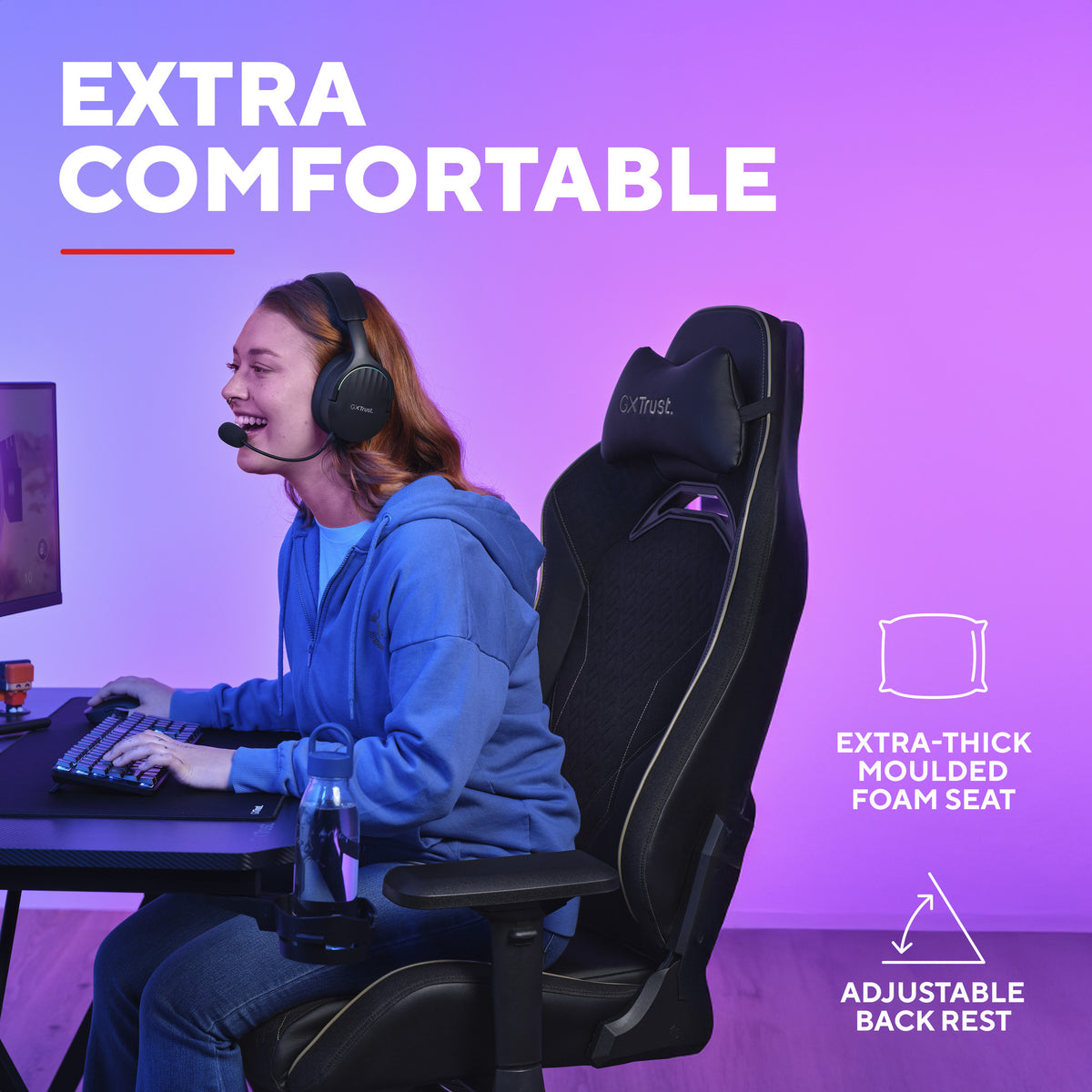 Fotel gamingowy Trust GXT 721BM Ruya Pro Batman (czarno-żółty)