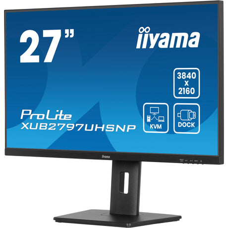 Monitor Iiyama prolite xub2797uhsnp-b1 27 4k UHD (czarny, hdmi, display port, 4x usb-a, usb-c, rj-45)