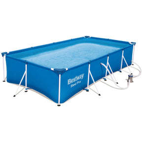 Zestaw basenowy Bestway ze stalową ramą pro (niebieski, 400 cm x 211 cm x 81 cm, z pompą filtrującą)