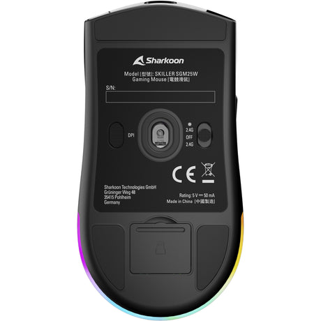 Mysz do gier Sharkoon sgm25w (czarna, 12 000 dpi, diody LED rgb)