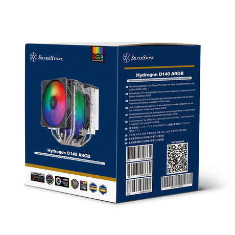 Chłodnica procesora Silverstone SST-HYD140-ARGB (4-pinowe złącze wentylatora PWM, 4-1-pinowe ARGB (5V LED))