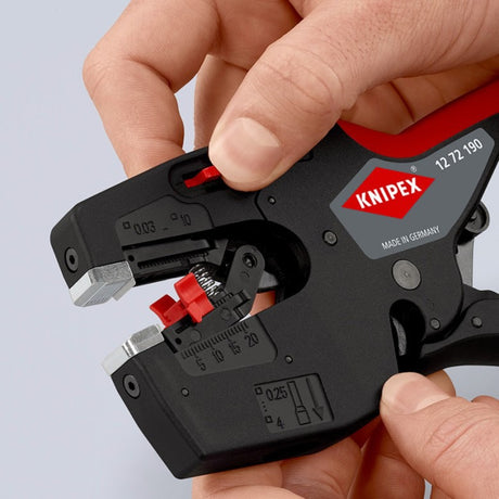 Szczypce do ściągania izolacji Knipex Nexstrip (czarno-czerwone)