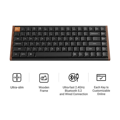 Keychron k3 max se qmk bezprzewodowa, niestandardowa klawiatura mechaniczna (czarna, układ amerykański (qwerty), mleczny pom brown, 75%, rgb, hot swap, 2,4 ghz | bluetooth 5.3 | usb-c)