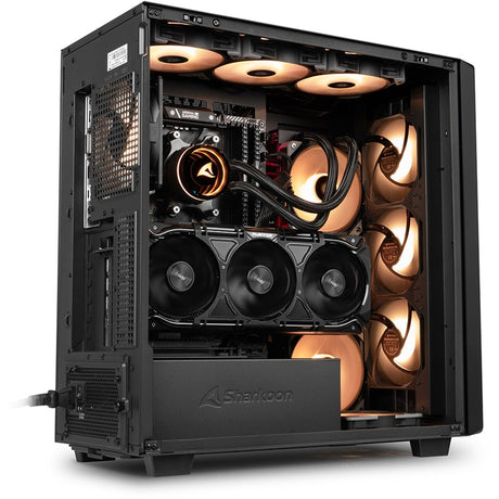 Sharkoon rebel c70m obudowa midi tower rgb (kolor czarnego drewna | 2x usb-a | 1x usb-c | rgb)